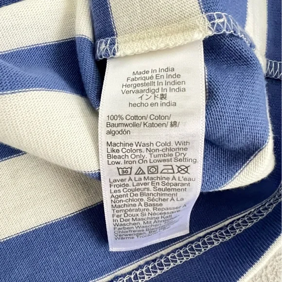 J. Crew Factory Striped Short Sleeve Tee NWT Size XL White Blue Nautical Preppy - Picture 8 of 9